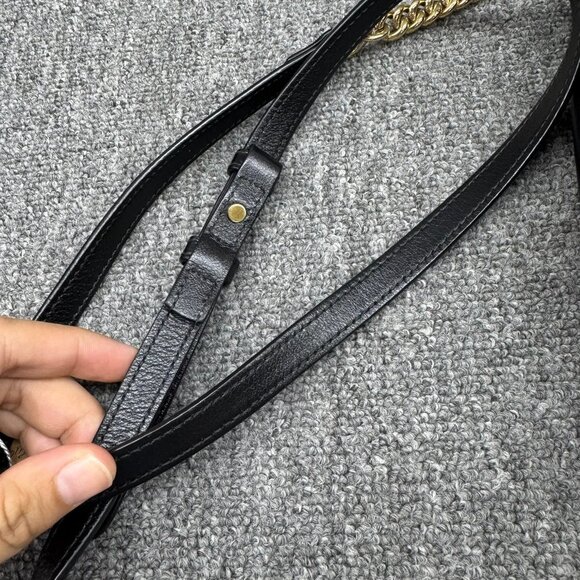 GUCCI GG Marmont Brown&Black Leather Shoulder Bag 675-071825 - Picture 7 of 15